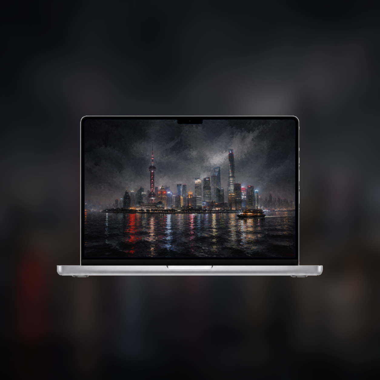 SHANGHAI IN MOTION displayed on a MacBook