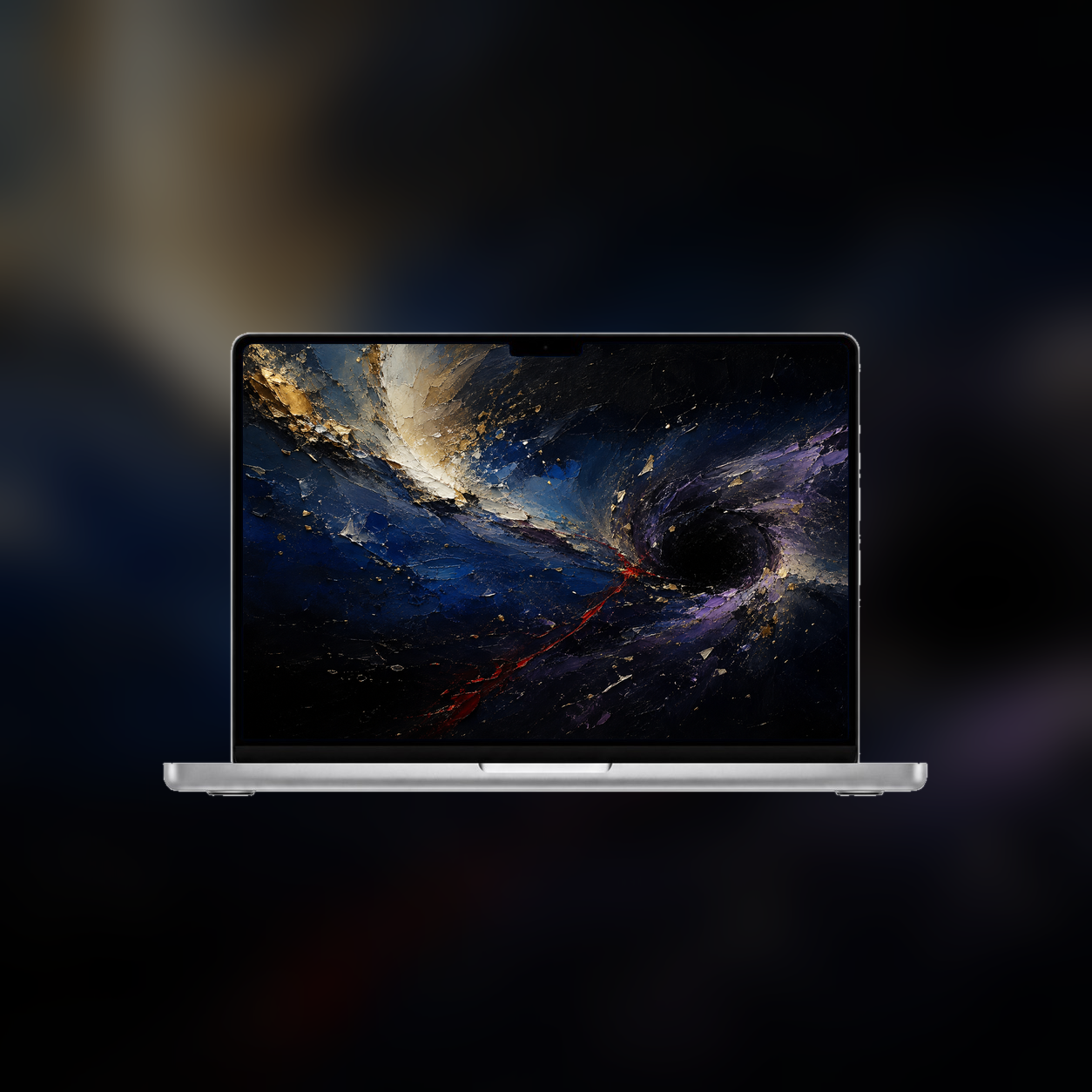 Cosmic Abstraction displayed on a MacBook
